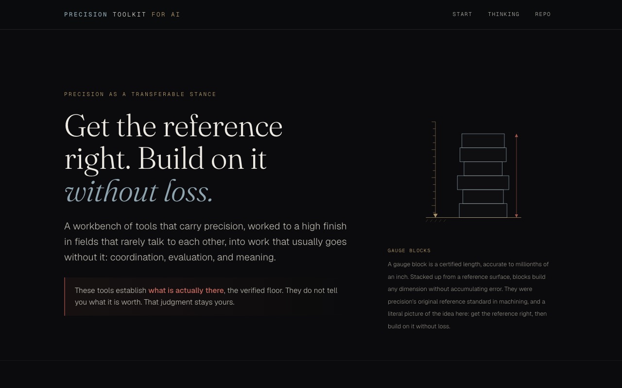 The Precision Toolkit for AI screenshot